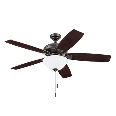 Prominence Home Ventilador de Techo de 52" con Luz y 5 Aspas Reversibles con Control de Cadena, Modelo Cannes