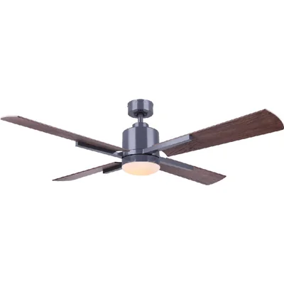 Ventilador decorativo 52" / luz LED de 18W integrada y control de 6 vel. Mod. Vernier Cromo - Wengue