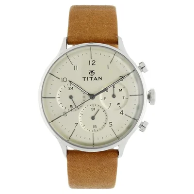 Reloj Titan Avant Garde para hombre con esfera azul y correa de acero