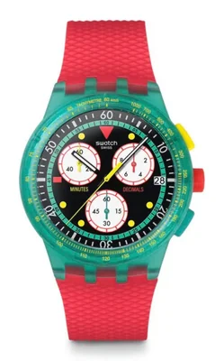 Reloj Swatch NEON Emerald Chrono 42 mm unisex polímero verde
