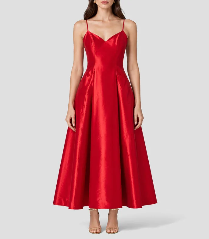 Vestido largo liso Mujer
