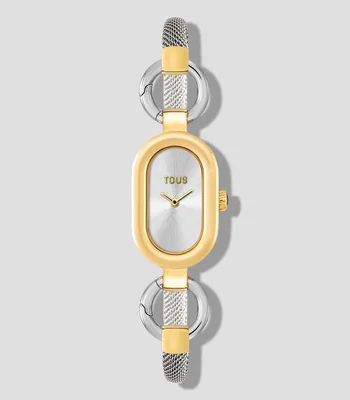 Reloj para Mujer Hold Oval Casual, plateado/dorado