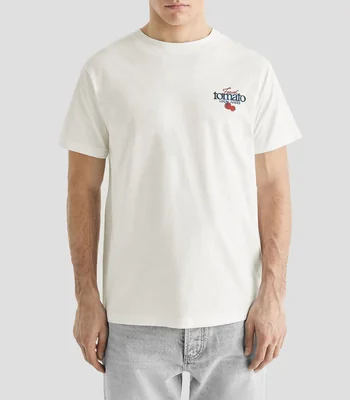 Playera cuello redondo manga corta estampada Hombre