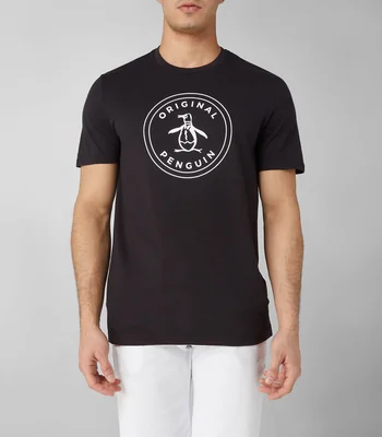 Playera cuello redondo manga corta con estampado Hombre