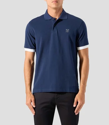 Playera tipo polo manga corta lisa Hombre