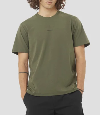 Playera para entrenamiento Trackline de cuello redondo con manga corta lisa Hombre