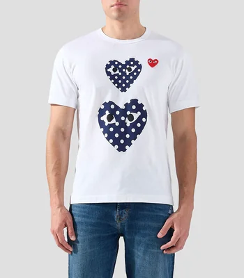 Playera cuello redondo manga corta con corazones Hombre