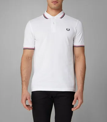 Playera Tipo Polo Blanca Manga Corta Hombre