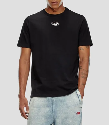Playera cuello redondo manga corta con logotipo Hombre