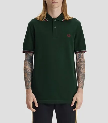 Playera tipo polo manga corta lisa Hombre