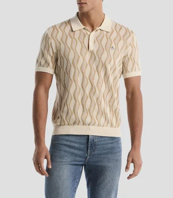 Playera tipo polo manga corta estampada Hombre
