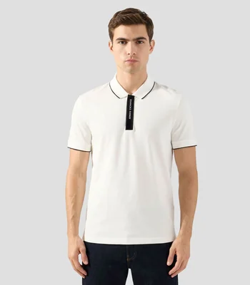 Playera tipo polo con manga corta lisa Hombre