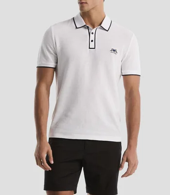 Playera tipo polo manga corta lisa Hombre