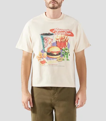 Playera cuello redondo manga corta con estampado Hombre