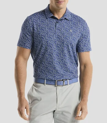 Playera tipo polo manga corta microdiseño Hombre