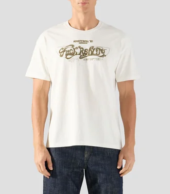 Playera de cuello redondo con manga corta estampada Hombre
