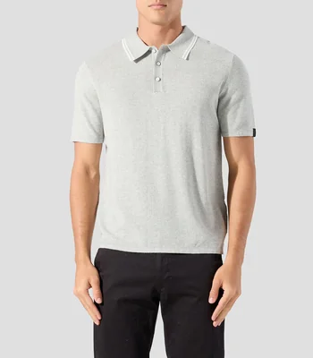 Playera tipo polo manga corta lisa Hombre