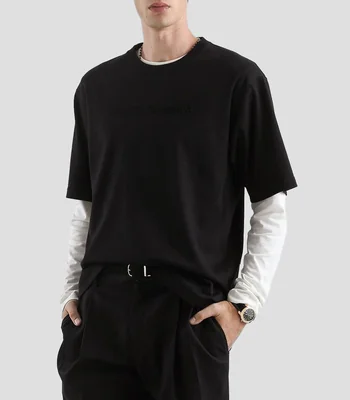 Playera de cuello redondo manga corta lisa Hombre