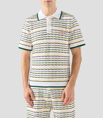 Playera tipo polo con manga corta con bordado Hombre