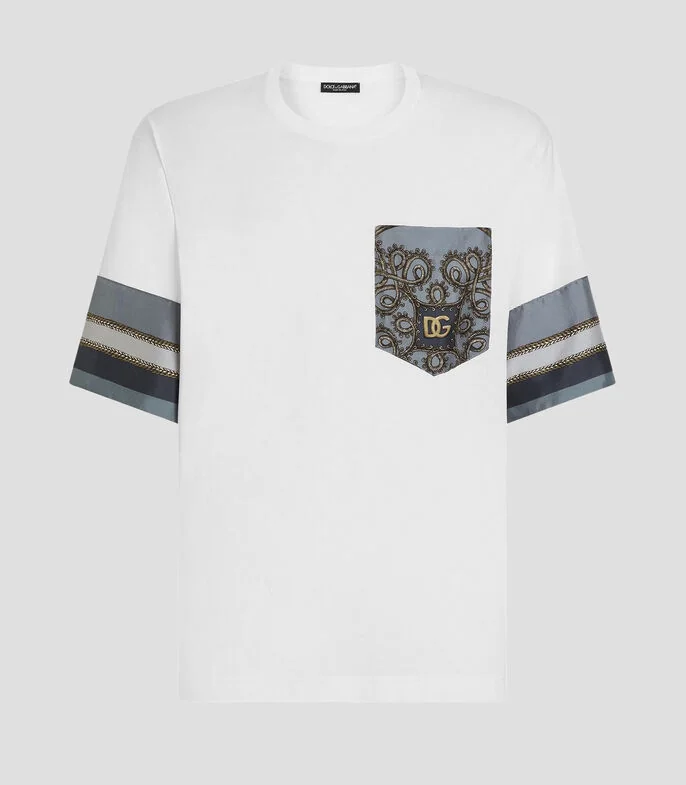Playera de cuello redondo con manga corta estampada Hombre