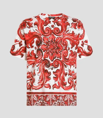 Playera cuello redondo manga corta estampada Hombre