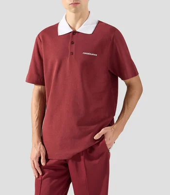 Playera tipo polo con manga corta lisa Hombre