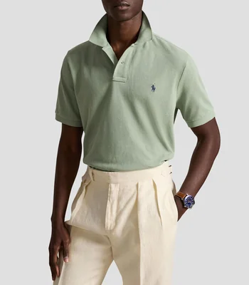 Playera tipo polo con manga corta lisa Hombre