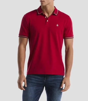 Playera tipo polo manga corta lisa Hombre