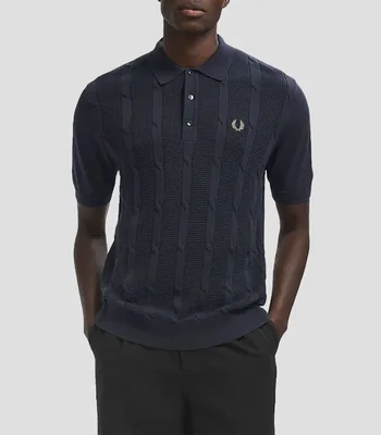 Playera tipo polo manga corta sólida Hombre