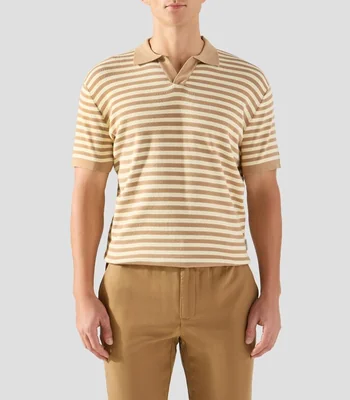 Playera tipo polo con manga corta con rayas Hombre