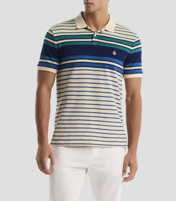 Playera tipo polo manga corta a rayas Hombre