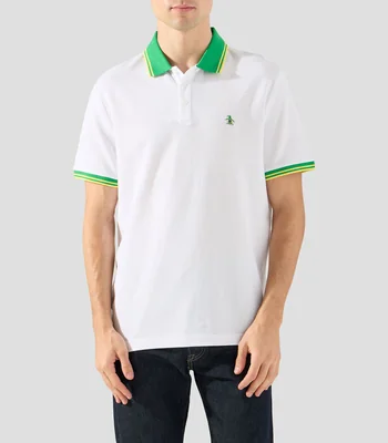 Playera tipo polo con manga corta lisa Hombre