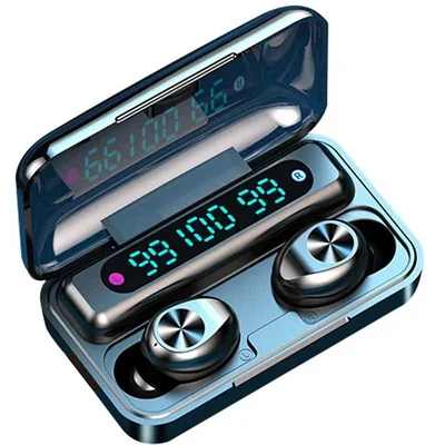 Audífonos Bluetooth 5.0 con Manos Libres Fralugio Power Bank F9-5C . Azul