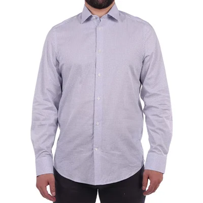 Camisa Manga Larga Estampado Micro Patrón Ovs Hombre