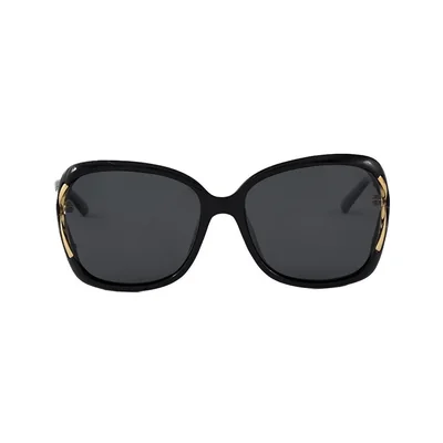 Lente solar Negro Ovalado para dama