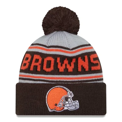 Gorro de Punto con Puño y Pompon Marrón de New Era Cleveland Browns
