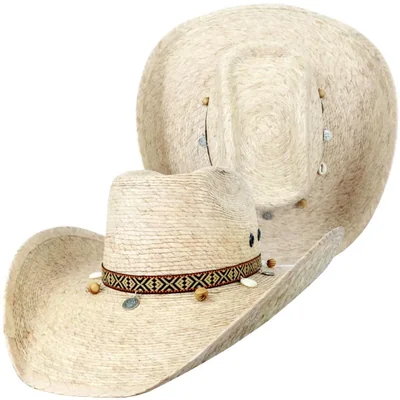 Sombrero Texana 8 Segundos Palma Fresco Hombre Mujer Ligero Playa Vintage Natural M 27
