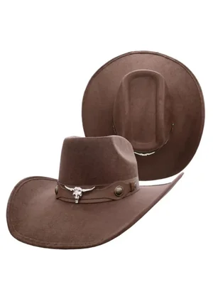 Sombrero Texana 8 Segundos Gamuza Vaquero Hombre Mujer Cowboy Taurino Café M 134