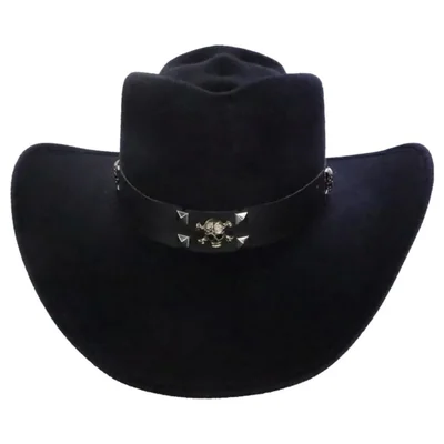 Sombrero Texana Horma Calavera Dubetina Retro Hombre Mujer Rock Vintage Ride Negro M 230