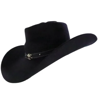 Sombrero Texana Horma Calavera Dubetina Vintage Hombre Mujer Retro Rock Negro M 257