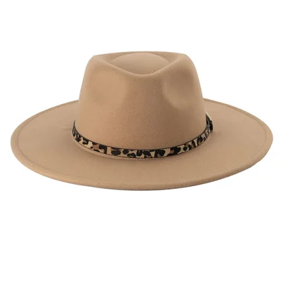 Sombrero fedora de fieltro con animal print