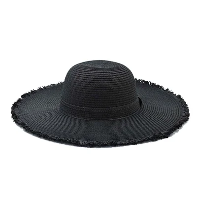 Sombrero ala ancha detalle en barbas negro
