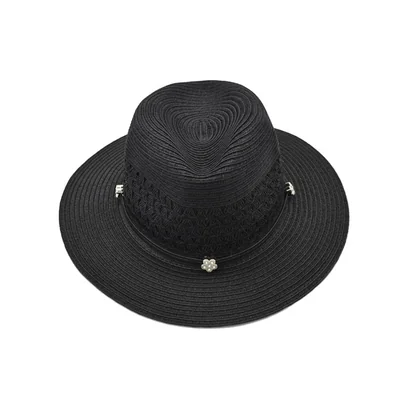 Sombrero tipo fedora detalle en moño