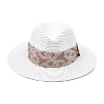 Sombrero panamá blanco detalle en cinta café