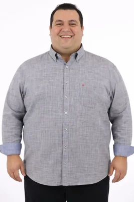Camisa Michel blanc talla extra gris jaspe de botton down