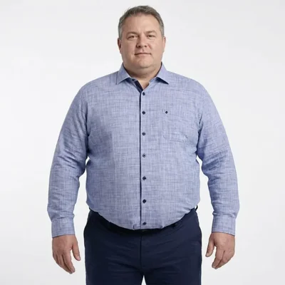 Camisa Michel blanc talla extra azul con contraste azul marino