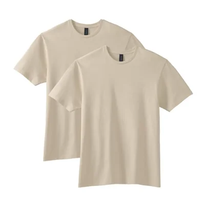 Camiseta Gildan Softstyle Cotton G64000 Sand para adulto paquete de 2
