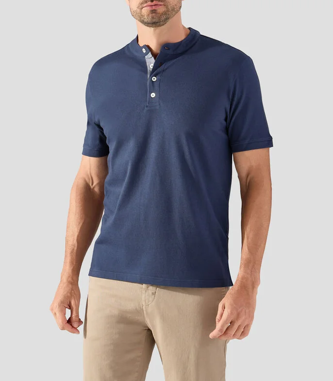 Playera cuello mao manga corta lisa Hombre