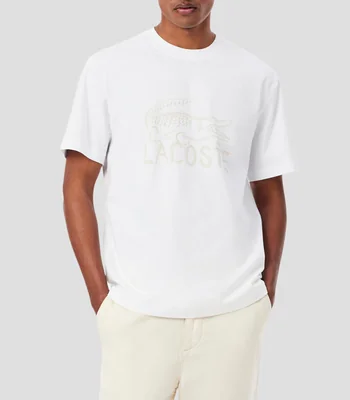 Playera cuello redondo manga corta con estampado Hombre
