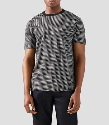 Playera cuello redondo manga corta con estampado Hombre